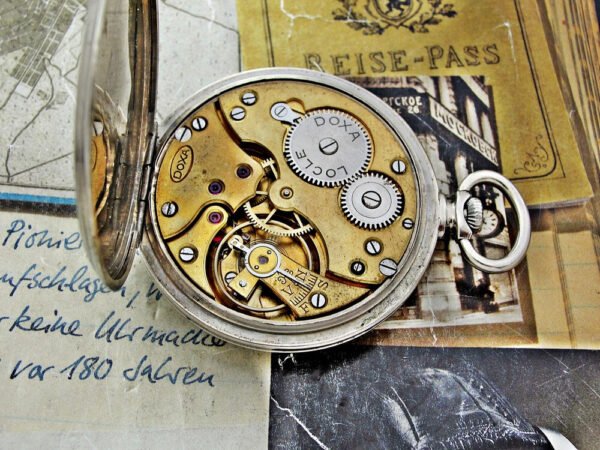 Doxa pocket watch with porcelain dial from the 1940s. - Image 14