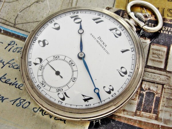 Doxa pocket watch with porcelain dial from the 1940s. - Image 15
