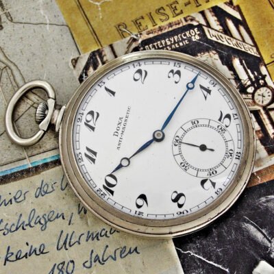 Doxa pocket watch with porcelain dial from the 1940s.