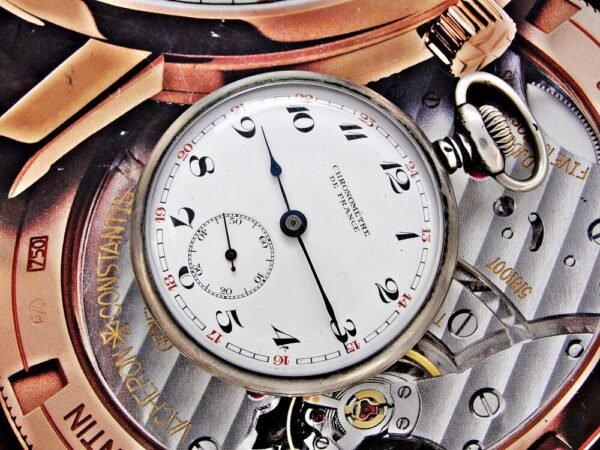 Nice Chronometre De France silver pocket watch from the early 1900s - Image 15