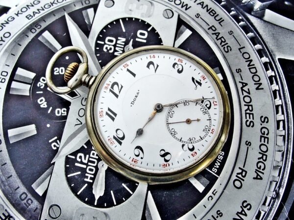 Nice Doxa pocket watch with porcelain dial from the 1920s. - Image 4