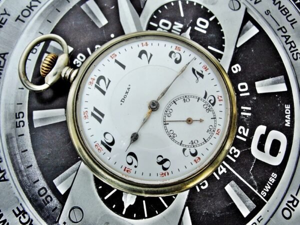 Nice Doxa pocket watch with porcelain dial from the 1920s. - Image 6