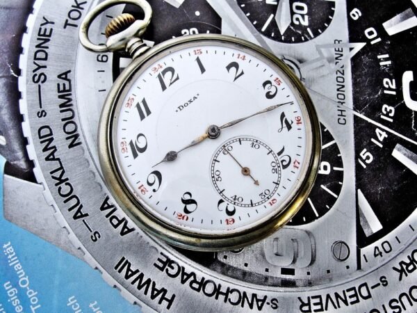 Nice Doxa pocket watch with porcelain dial from the 1920s. - Image 7