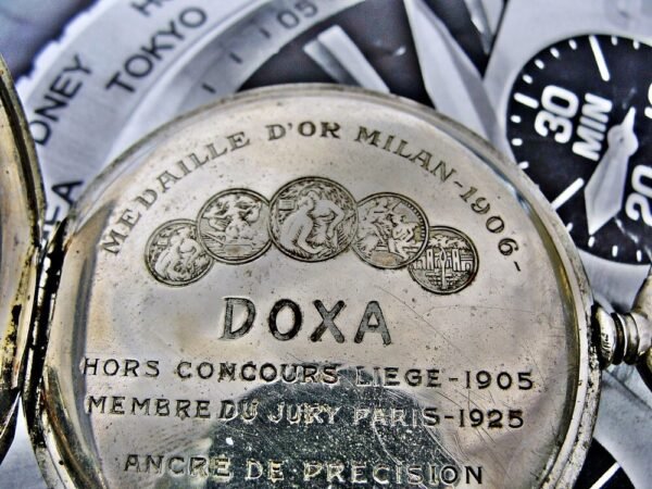 Nice Doxa pocket watch with porcelain dial from the 1920s. - Image 9