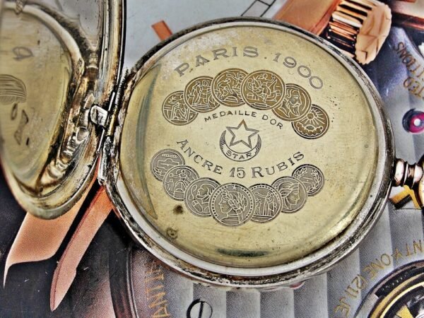 Rare silver Phenix pocket watch with porcelain dial from the 1920s - Image 11