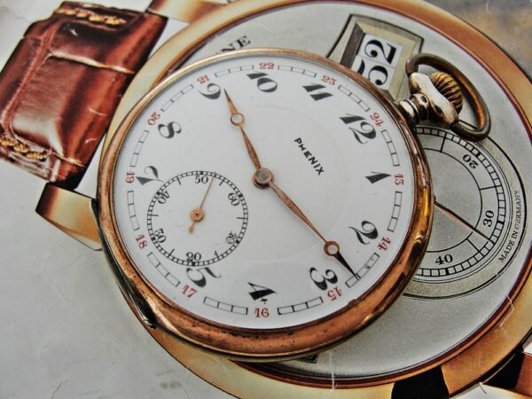 Rare silver Phenix pocket watch with porcelain dial from the 1920s - Image 17