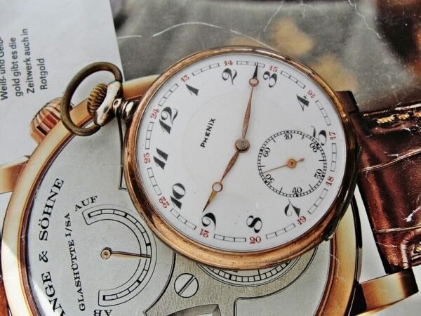 Rare silver Phenix pocket watch with porcelain dial from the 1920s - Image 4