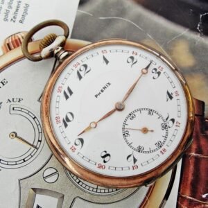 Rare silver Phenix pocket watch with porcelain dial from the 1920s