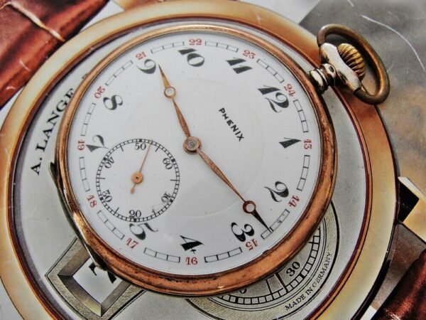 Rare silver Phenix pocket watch with porcelain dial from the 1920s - Image 5