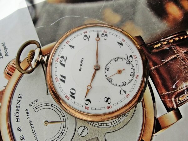 Rare silver Phenix pocket watch with porcelain dial from the 1920s - Image 8