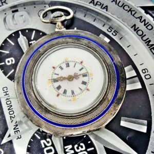 A nice silver pocket watch with a flower motif from the early 1900s.