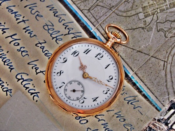 Beautiful 14k gold IWC Schaffhausen nun pocket watch from the early 1900s - Image 12
