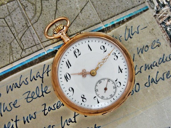 Beautiful 14k gold IWC Schaffhausen nun pocket watch from the early 1900s - Image 3