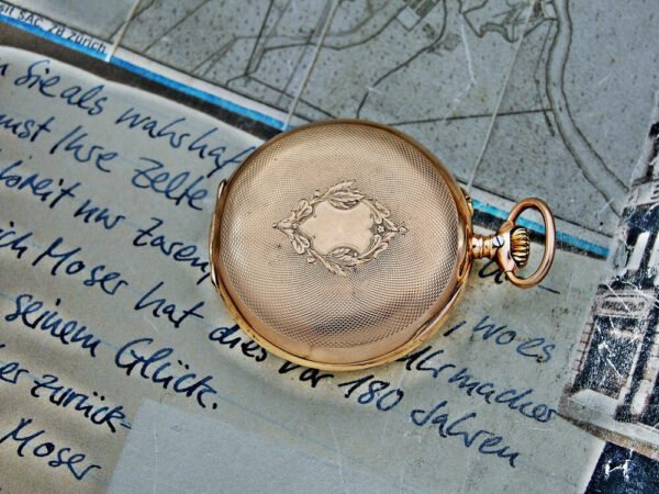 Beautiful 14k gold IWC Schaffhausen nun pocket watch from the early 1900s - Image 4