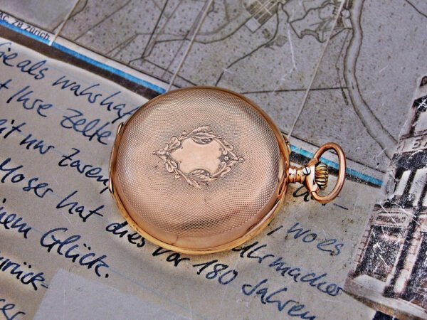 Beautiful 14k gold IWC Schaffhausen nun pocket watch from the early 1900s - Image 5