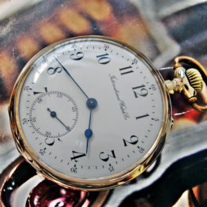 IWC Schaffhausen 14-karat gold pocket watch from the 1920s.