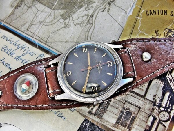 Nice Doxa watch from 1956 with military strap with compass. - Image 12