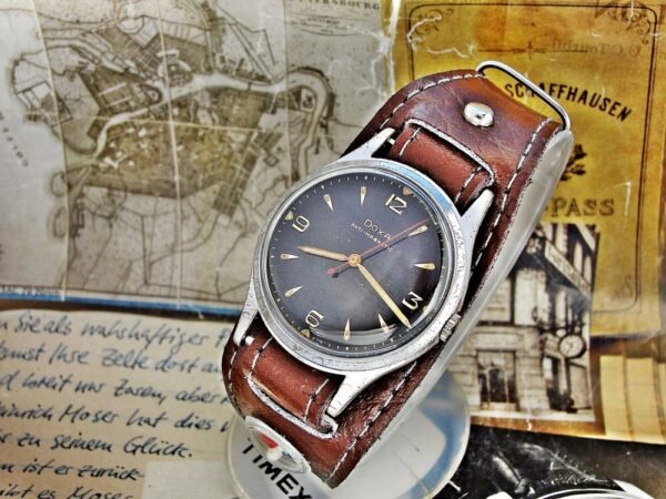 Nice Doxa watch from 1956 with military strap with compass. - Image 13