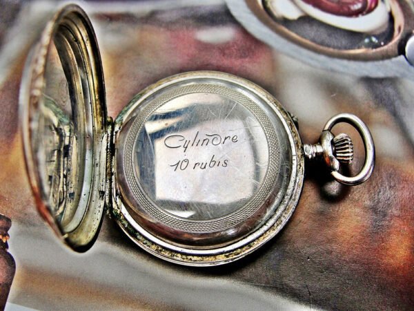 Silver nun watch with double lid porcelain dial. - Image 9