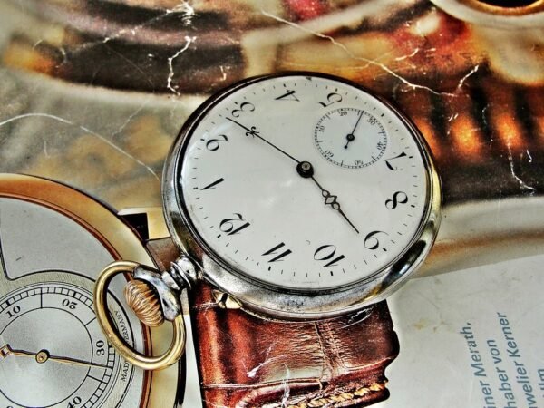 Beautiful pocket watch with porcelain dial from the early 1900s - Image 5