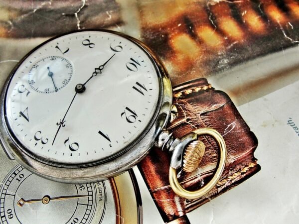 Beautiful pocket watch with porcelain dial from the early 1900s - Image 6