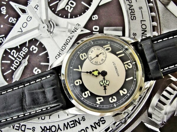 Nice bicolor dial steel case J.C. Grogan Pittsburgh installation