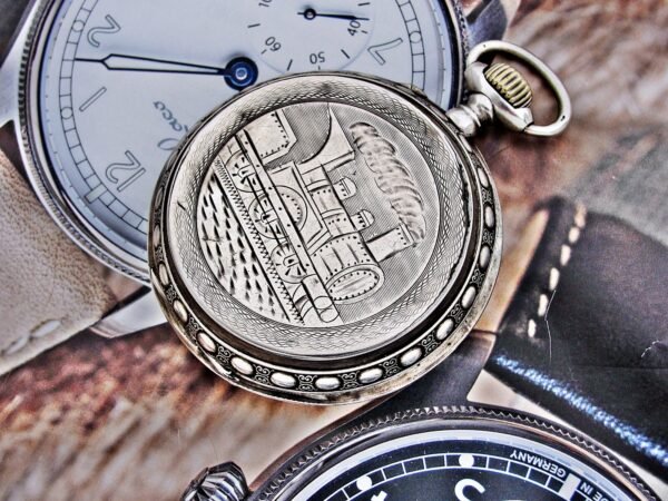 Rare large Swiss railway silver pocket watch from the late 1800s - Image 12