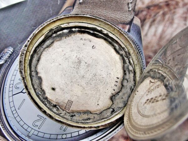 Rare large Swiss railway silver pocket watch from the late 1800s - Image 15