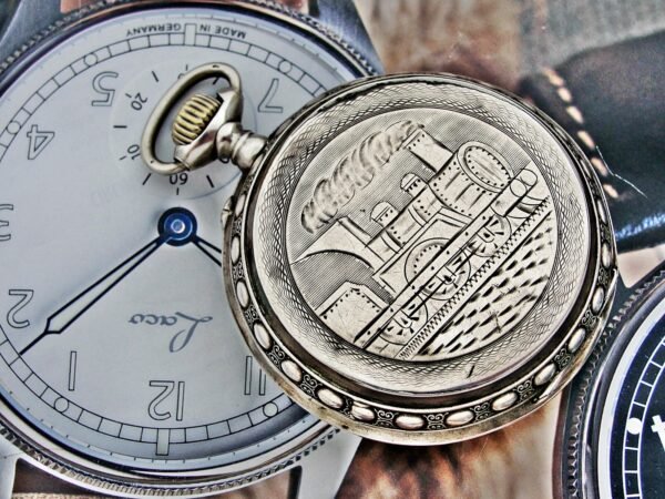 Rare large Swiss railway silver pocket watch from the late 1800s - Image 17