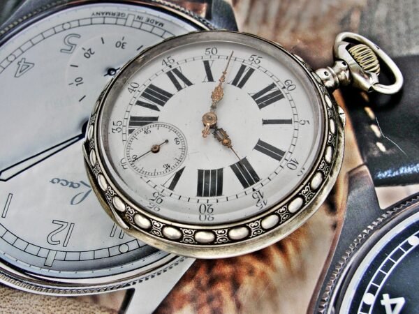 Rare large Swiss railway silver pocket watch from the late 1800s - Image 6