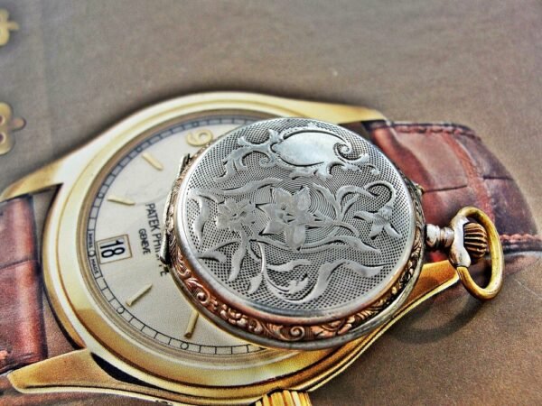Silver porcelain nun's pocket watch with dial from the 1800s - Image 12