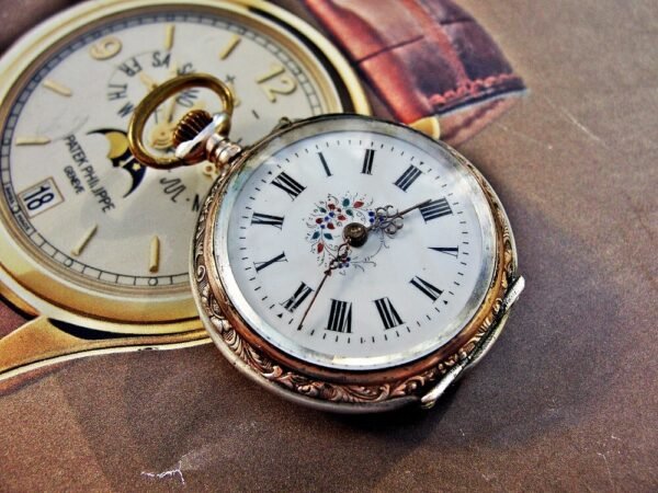 Silver porcelain nun's pocket watch with dial from the 1800s - Image 7