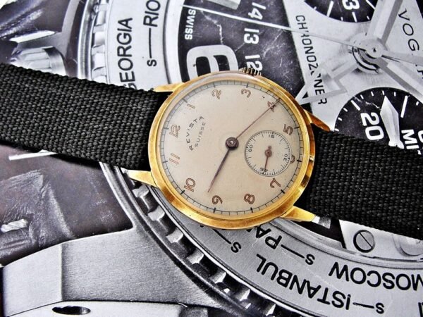 Beautiful Revista Swisse watch from the 1950s with AS 1130 Wehrmachtswerk moveme - Image 4