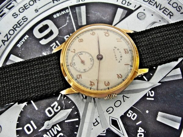 Beautiful Revista Swisse watch from the 1950s with AS 1130 Wehrmachtswerk moveme - Image 9