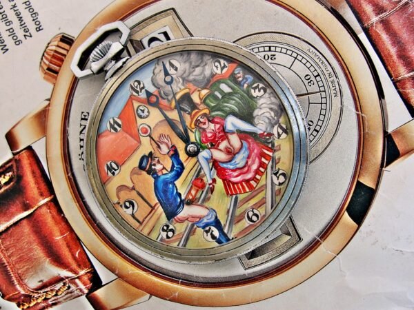 Beautiful hand-painted Doxa Locle erotic pocket watch from the 1940s. - Image 19