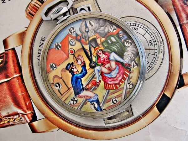 Beautiful hand-painted Doxa Locle erotic pocket watch from the 1940s. - Image 7