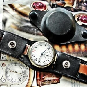 Beautiful trench watch with porcelain face from the early 1900s.