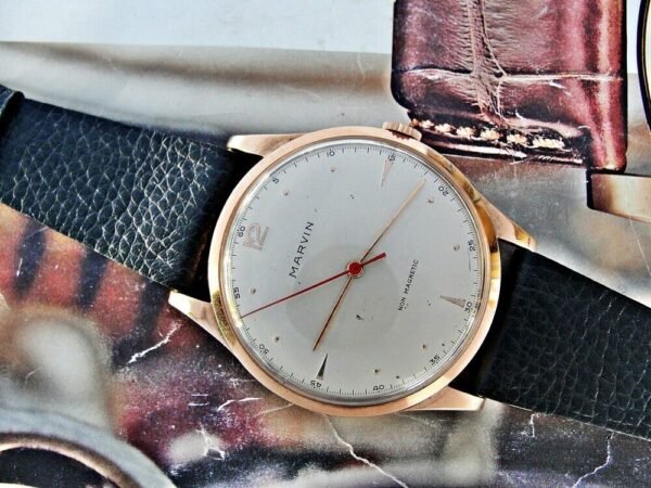 Large 14k gold Marvin watch from the 1950s.