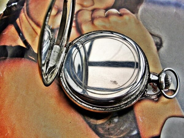 Longines silver pocket watch with porcelain dial from the early 1900s - Image 7