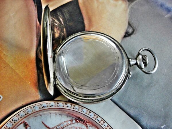 Longines silver pocket watch with porcelain dial from the early 1900s - Image 8
