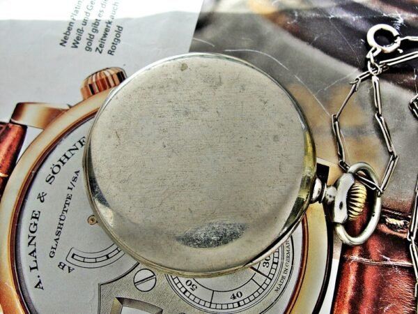 Nice Doxa pocket watch with porcelain dial and nice chain from the 1920 - Image 13