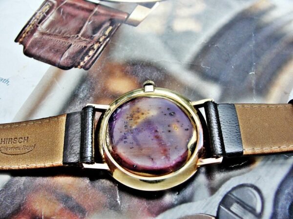 Beautiful 14k gold Doxa by Synchron watch from the 1970s with box. - Image 13