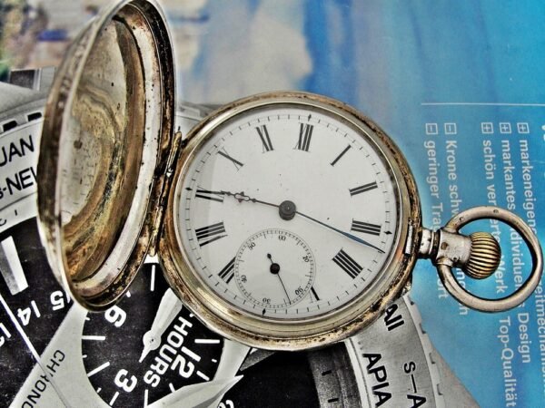 Beautiful double lid silver pocket watch from the early 1900s. - Image 6
