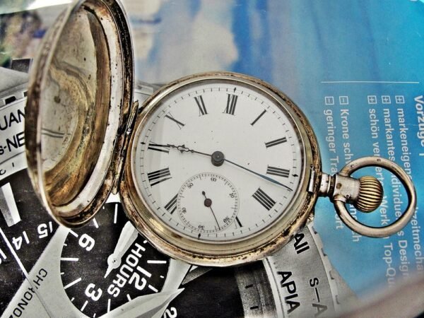 Beautiful double lid silver pocket watch from the early 1900s. - Image 8