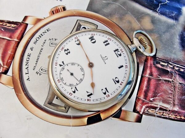 Beautiful porcelain dial Omega pocket watch from 1923. - Image 4