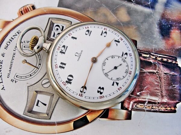 Beautiful porcelain dial Omega pocket watch from 1923. - Image 6