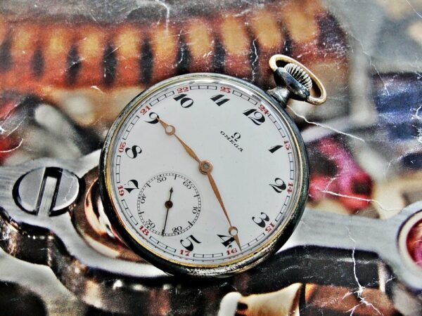 Omega pocket watch with iron case from the 1920s - Image 11
