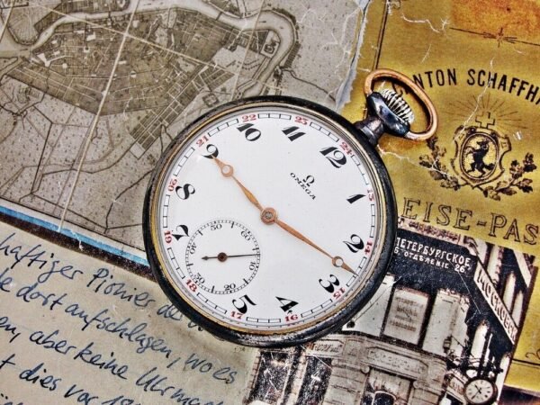 Omega pocket watch with iron case from the 1920s
