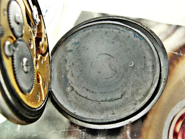 Rare Swiss porcelain dial iron case pocket watch from the 1920s. - Image 12