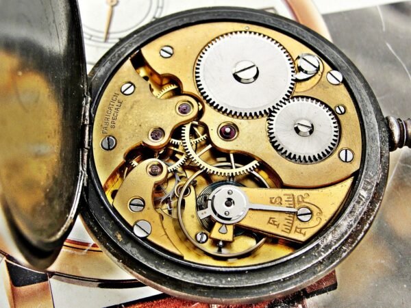 Rare Swiss porcelain dial iron case pocket watch from the 1920s. - Image 15